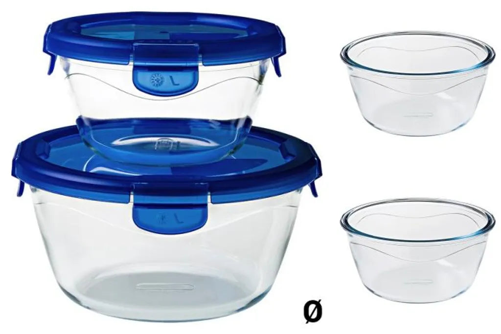 Pyrex Cook & Go Glas Runde Schüssel Mit Deckel 0.7L