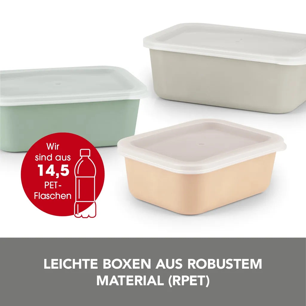  GOURMETmaxx Frischhaltedosen Aus RPET - Apricot/grau/grün