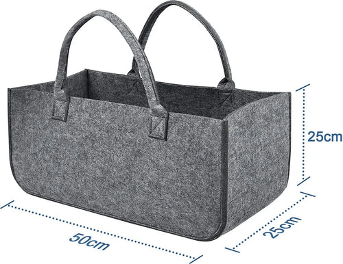  ACXIN 2 Stück Filzhandtasche, 30kg Belastbare Multifunktionshandtasche, Hochwertiger Einkaufskorb, Großvolumige Einkaufstasche (Hellgrau)