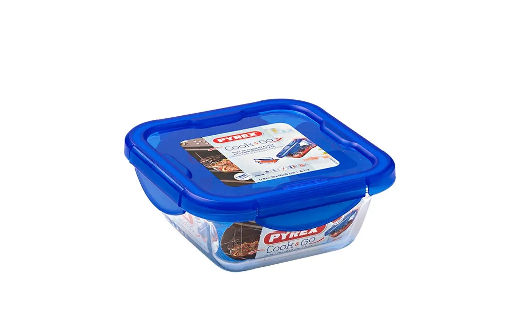  Pyrex Cook & Go Glas Square Teller Mit Deckel 0.9l