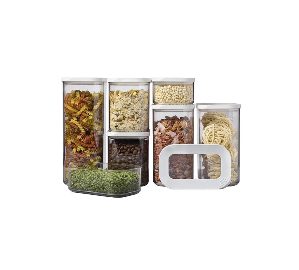  Mepal Vorratsdosen Modula 7-teilig – Starter-Set – Ideal Für Die Aufbewahrung Von Trockenen Lebensmitteln – Spülmaschinenfest, Kunststoff, Weiß