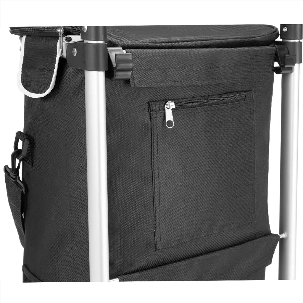  Monzana 2in1 Einkaufstrolley 56L Bis 50 Kg Klappbar Abnehmbare Tasche Handwagen Einkaufswagen Einkaufshilfe Roller, Farbe:schwarz