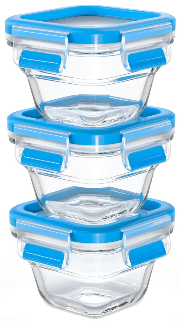  Emsa Frischhaltedose CLIP & CLOSE Glas 0,18 Liter 3er Set