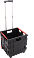  Einkaufswagen Korb Transporter Einkaufstrolley Mit Räder Klappbarer Teleskopgriff Aluminium Kunststoff 40 X 36 X 95 Cm Klappwagen