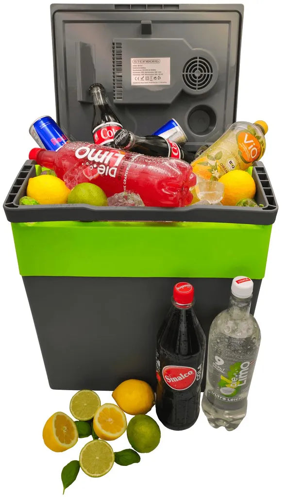  Steinborg Kühlbox 30 Liter | Warmhaltebox | Praktischer Tragegriff | Eco-Modus | 12 V/ 230 V Stromversorgung