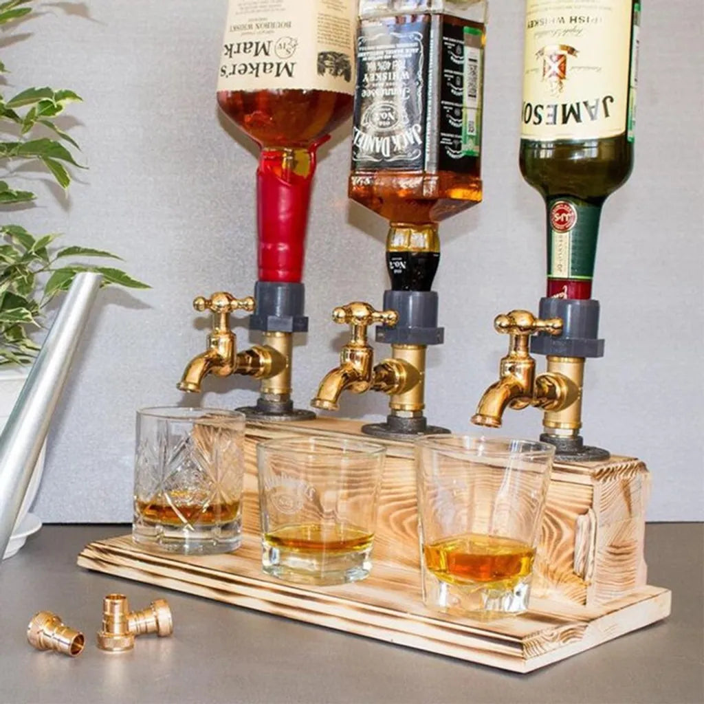  Wasserhahn Whisky Dekanter Spender, Holz-Wasserhahn-Form