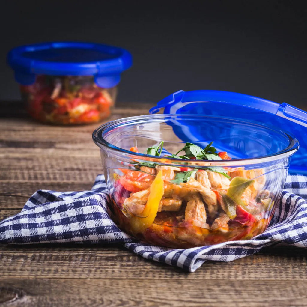  Pyrex Cook & Go Glas Runde Schüssel Mit Deckel 0.7L
