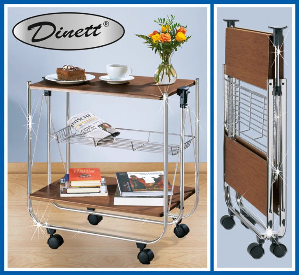 Wenko Servierwagen Dinett Deluxe Walnuss