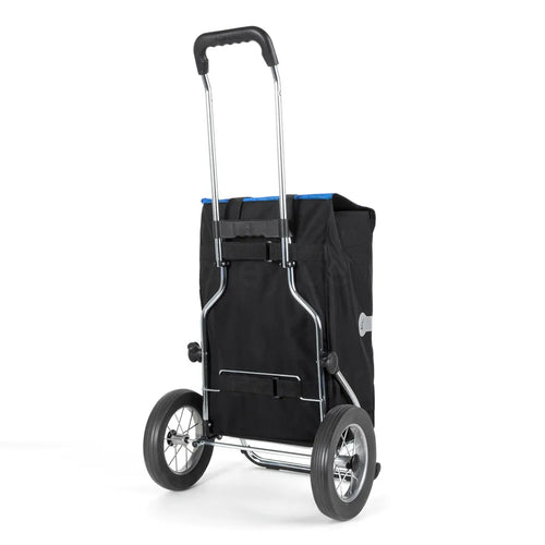  Andersen Einkaufstrolley Royal Sondermodell Aus Stahl Mit Metallspeichenrad 25 Cm Und 45 Liter Einkaufstasche Wismar Schwarz/blau Mit Kühlfach