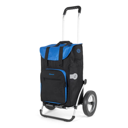  Andersen Einkaufstrolley Royal Mit Metallspeichenrad 25 Cm Und 45 Liter Einkaufstasche Wismar Schwarz/blau Mit Kühlfach, Aluminiumgestell Klappbar