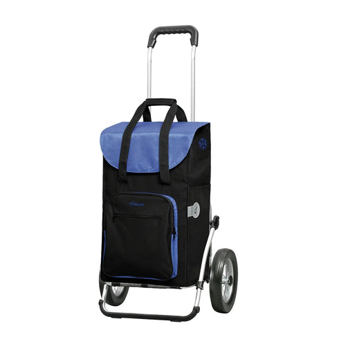  Andersen Einkaufstrolley Royal Mit Metallspeichenrad 25 Cm Und 45 Liter Einkaufstasche Wismar Schwarz/blau Mit Kühlfach, Aluminiumgestell Klappbar