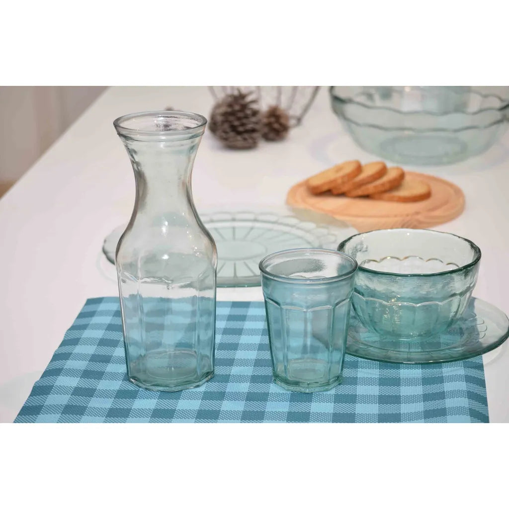  Glaskaraffe Casual 1000 Ml Wasserflasche Krug Retro Recycling-Glas