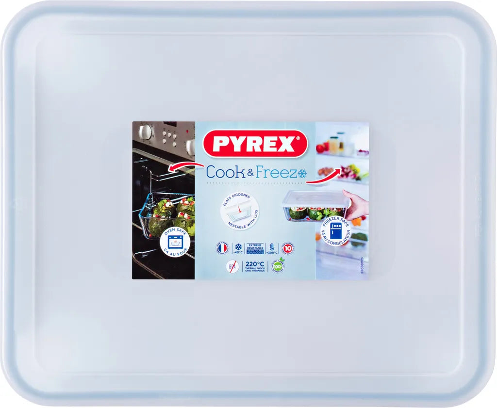  PYREX - 244P000 / 7043 - Rechteckschale Mit Deckel - 27 Cm * 22 Cm - Pyrex Cook & Freeze