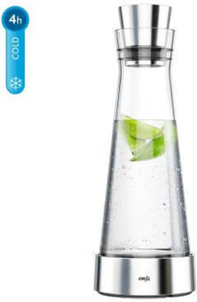  Emsa Kühlkaraffe FLOW Slim 1,0 Liter Glas / Edelstahl