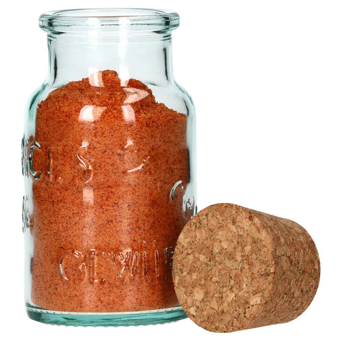  6 Runde Gewürzgläser 125 Ml + Naturkorkdeckel Glasdosen Vorratsbehälter Recyceltes Aufbewahrung