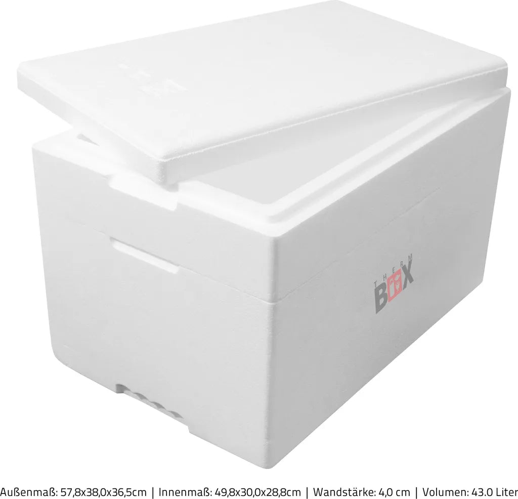  Modularbox 43M | Wand: 4,0 Cm | Volumen: 43L | Innenmaß:49x30x28cm | Erweiterbar Isolierbox Thermobox Kühlbox Warmhaltebox