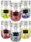  6 X Creative Home Gläser Mit Bügelverschluss | 1 Liter | Einmachgläser Drahtbügel-glas Aufbewahrungsgläser Mit Gummiring Und Deckel | 8 Wiederverwendbare Aufkleber + 1 Anti-Staub-Kreide