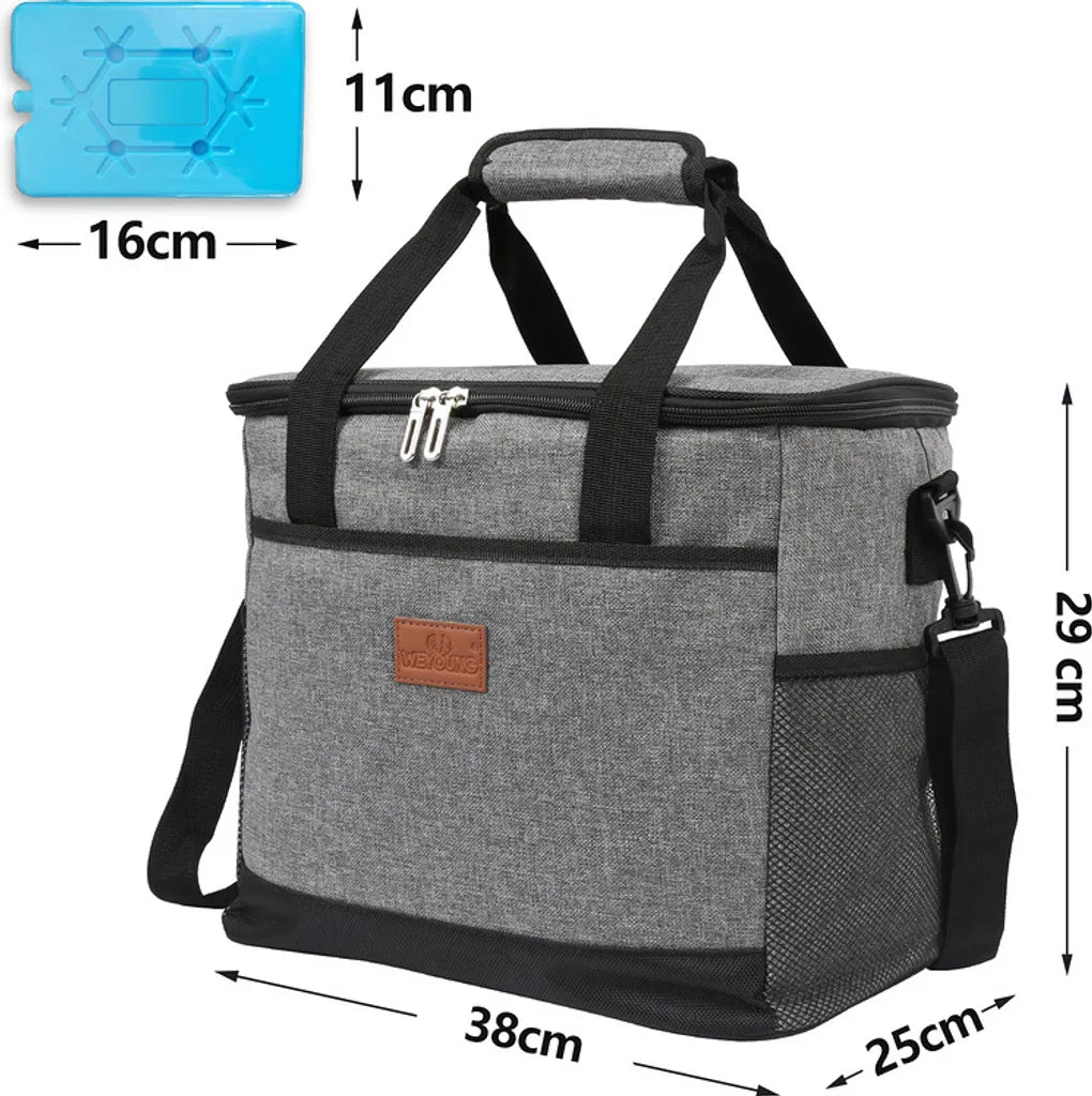  Lospitch 25L Kühltasche Faltbar Kühlkorb Kühlbox Isoliertasche Thermotasche Picknicktasche Für Lebensmitteltransport, Grau