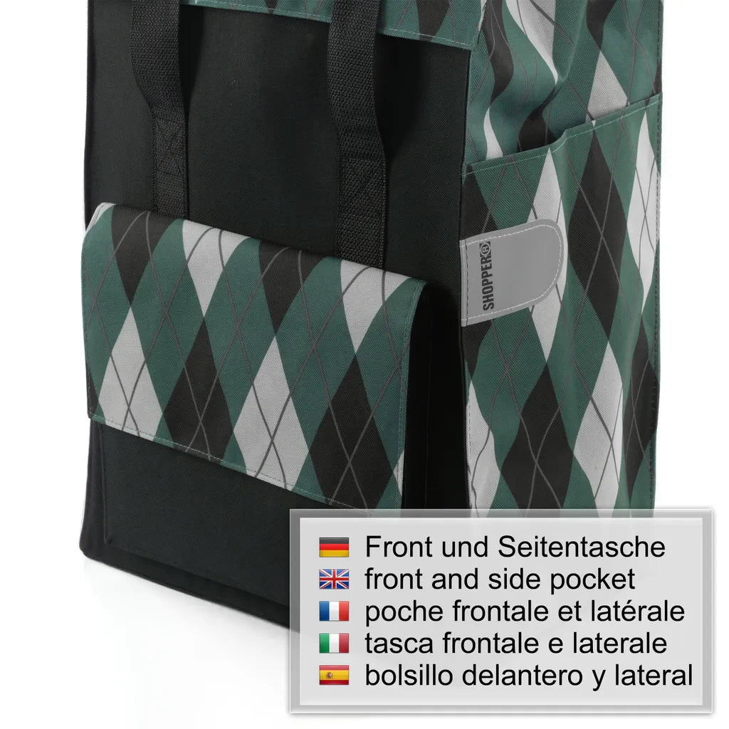  Andersen Shopper Royal Alu Klappbar Mit 3-Speichenrad Ø 25cm Und 51 Liter Tasche Ine Grün