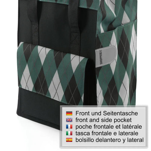  Andersen Shopper Royal Alu Klappbar Mit 3-Speichenrad Ø 25cm Und 51 Liter Tasche Ine Grün