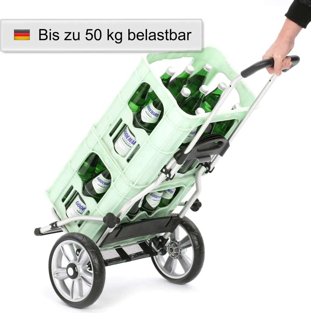  Andersen Royal Shopper Alu Klappbar Mit Kugellagerrad Ø 25 Cm Und 62 Liter Tasche Hydro 2.0 Grau Mit Kühlfach