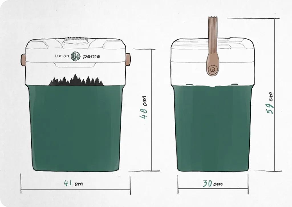  Tragbare Kühlbox Peme Ice-on Mini-Kühlschrank Für Auto Und Camping 32 Liter - In Pine Forest Grün