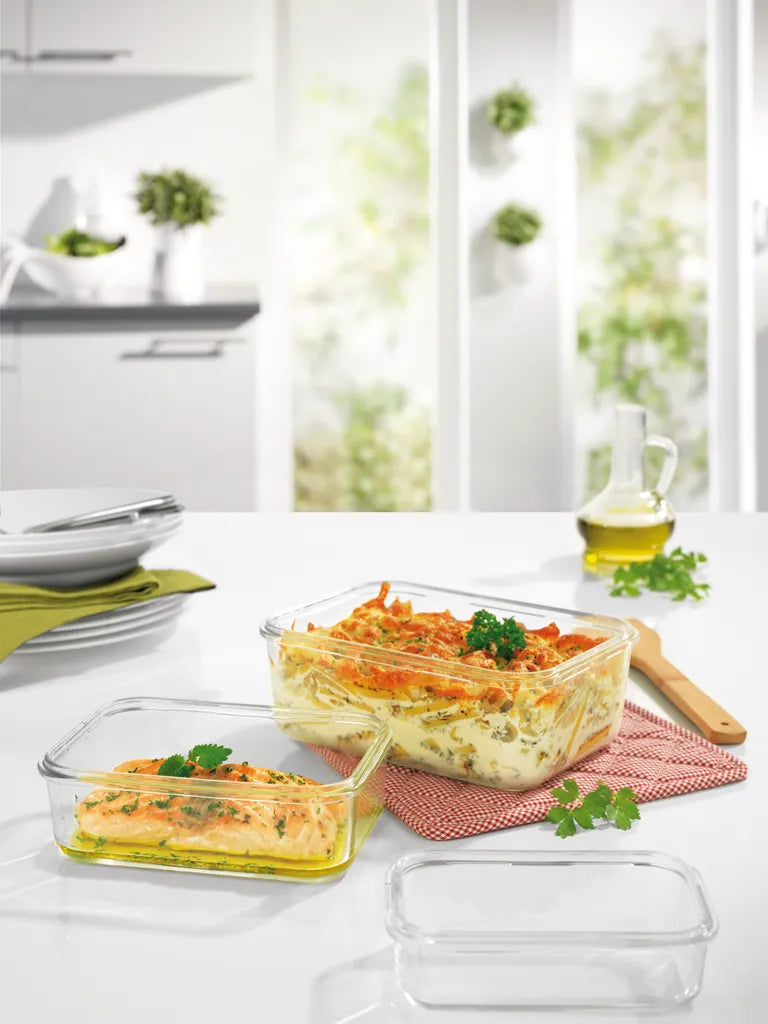  Glas Frischhaltedosen 3er Set Klick-It Gefrierdosen Lunchbox Brotdose Mikrowelle