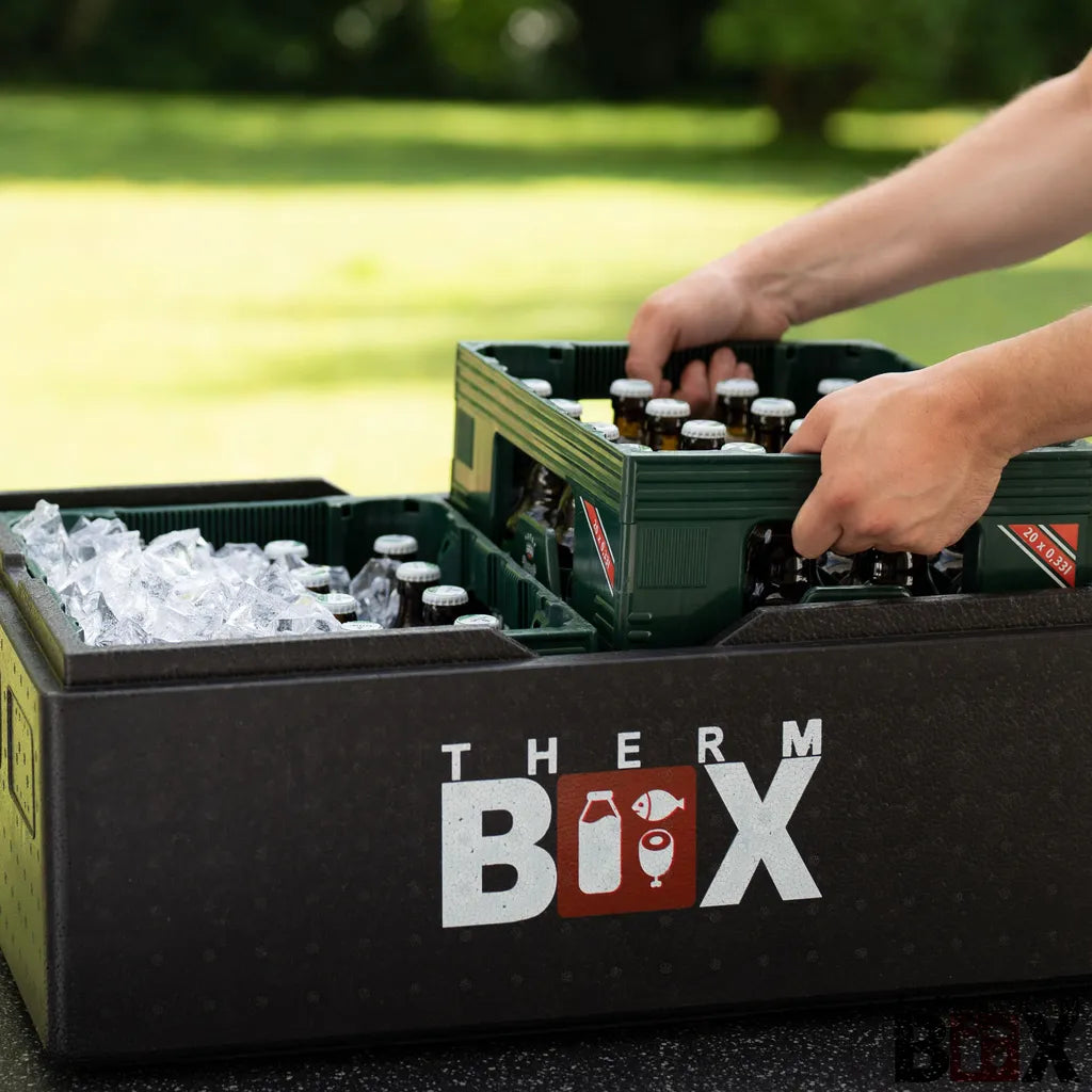  Profibox B53 - Wand: 3cm - Volumen: 53L - Innenmaß: 62,5x42,5x22cm - Wiederverwendbar Isolierbox Thermobox Kühlbox Warmhaltebox - Für E2 Kiste