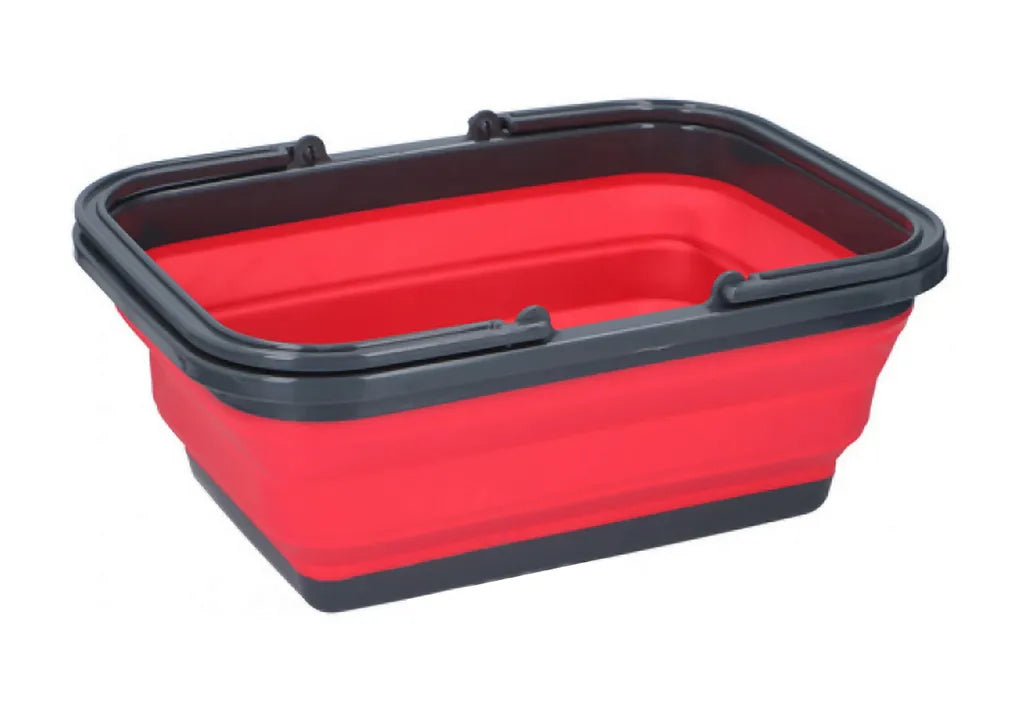  EINKAUFSKORB Faltbar Mit 2 Griffen DUNLOP Waschbecken Tragekorb Campingschüssel Picknickkorb Spülschüssel Faltschüssel Einkaufstasche Camping Picknick Korb 65 (Rot)