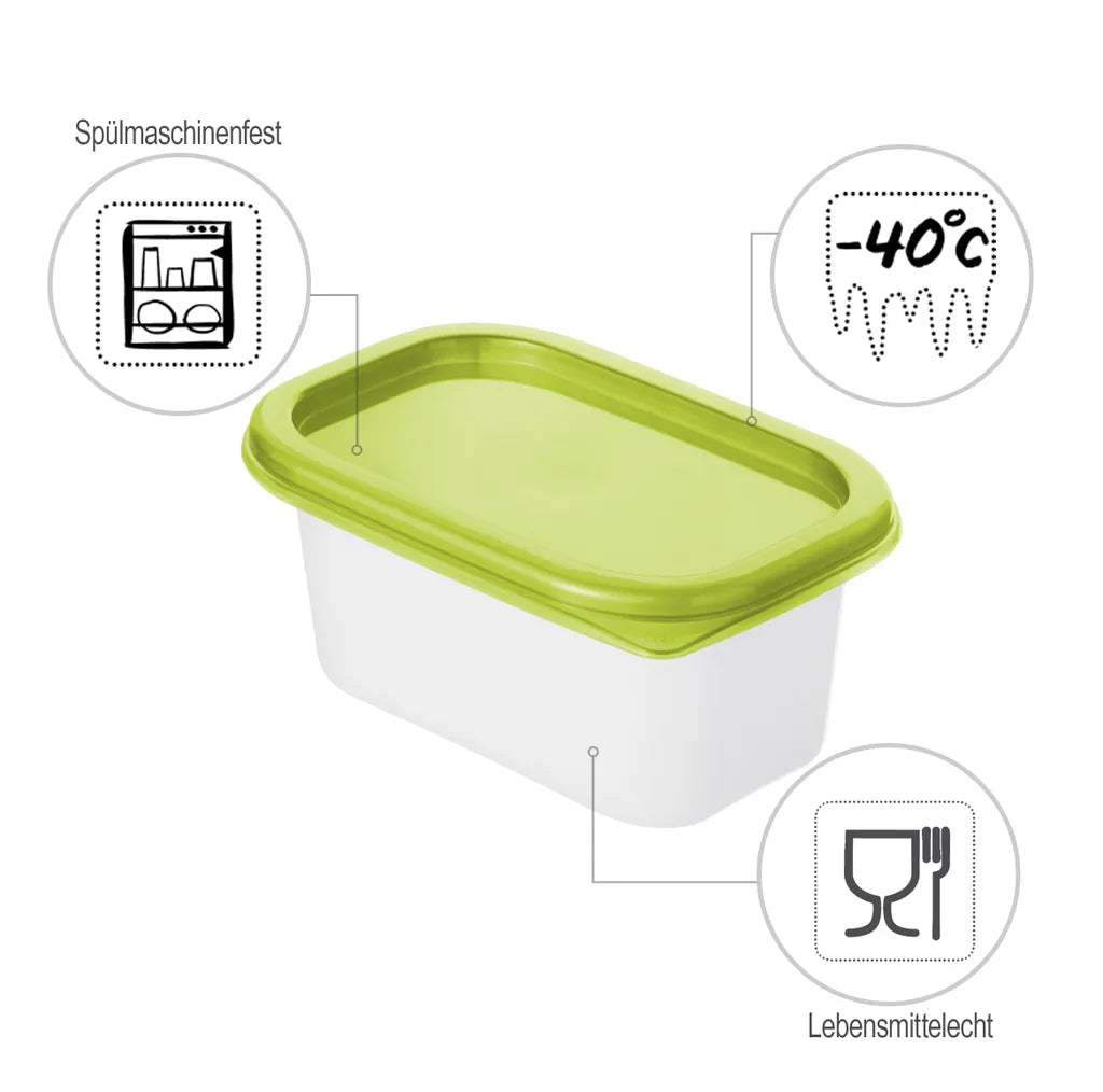 ROTHO Set Gefrierdosen 4 X 0.2 L DOMINO, Farbe:Limettengrün