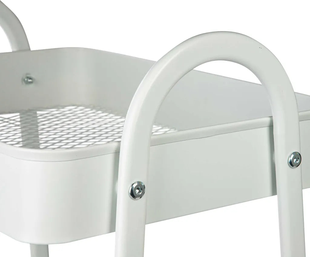  ONVAYA® Servierwagen Silvio | Beistellwagen | Weiß | 30,5 X 45 X 77 Cm | 3 Fächer | Multifunktionswagen | Transportwagen | Allzweckwagen | Küchentrolley | Nischenregal