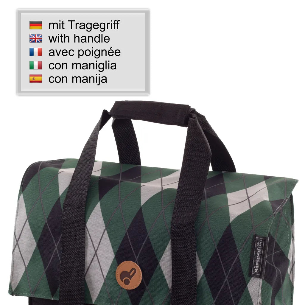  Andersen Shopper Royal Alu Klappbar Mit 3-Speichenrad Ø 25cm Und 51 Liter Tasche Ine Grün