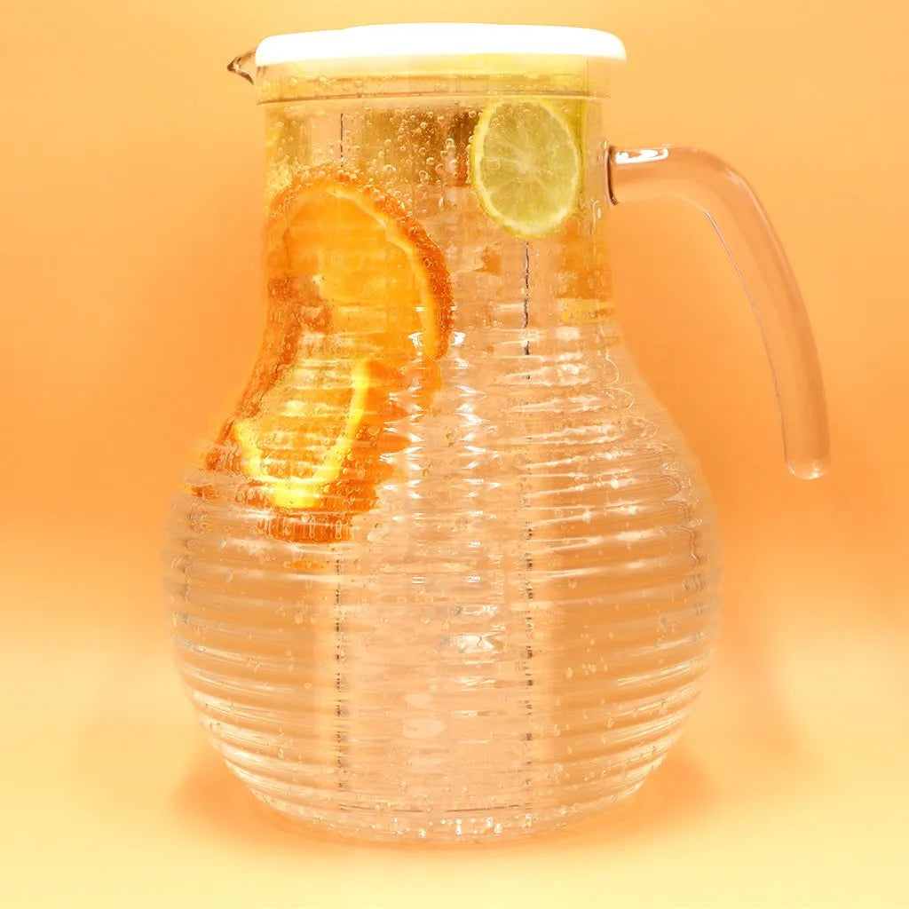  1x Kadum Karaffe Krug Mit Deckel Aus Polycarbonate Bruchfest Und Kratzfest In Echtglasoptik 3 Liter