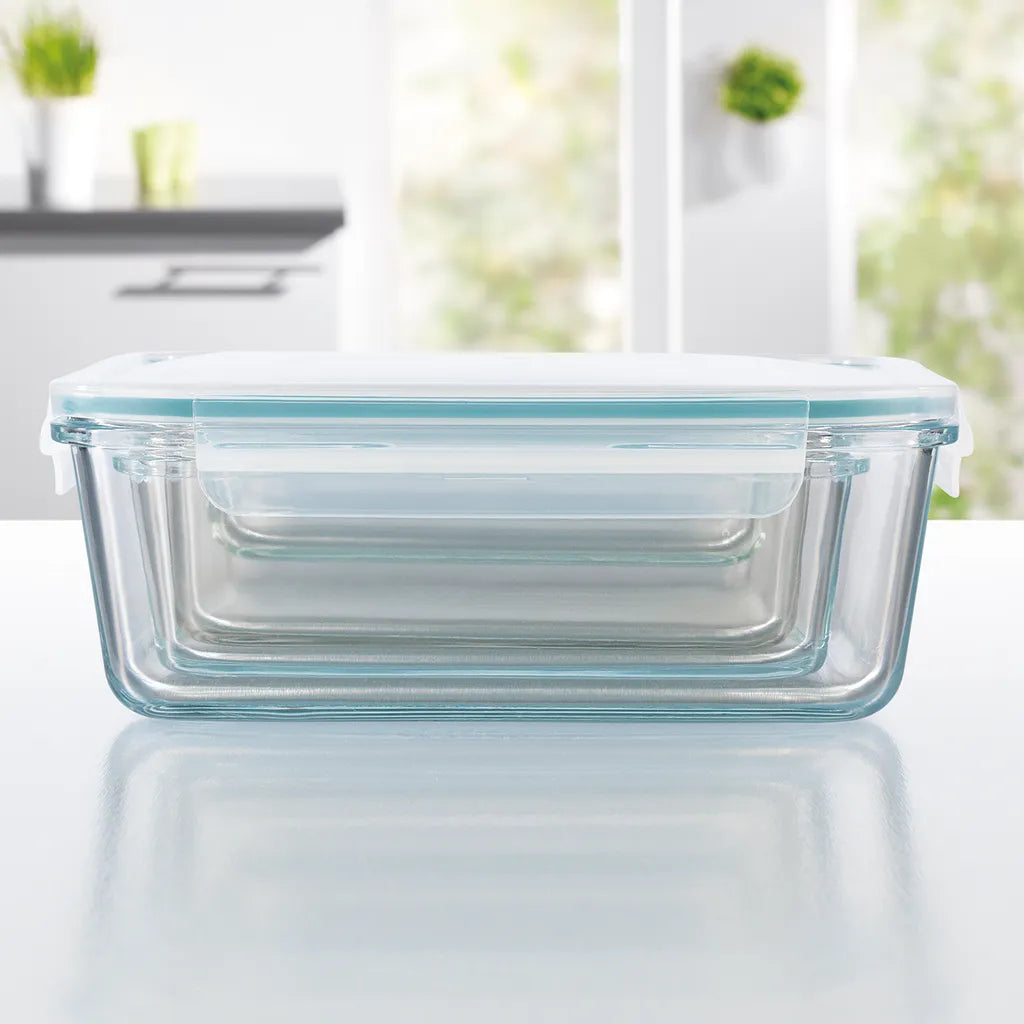  GOURMETmaxx Glas-Frischhaltedosen Klick-it 8-tlg. Frischhaltedosen 4er Set Glas Klick-It Gefrierdosen Lunchbox Brotdose Mikrowelle