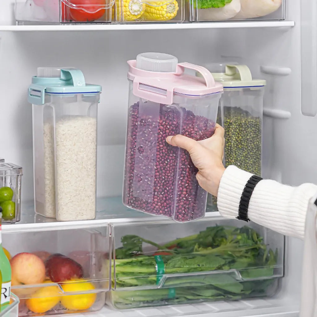  Vorratsdosen 2L Müslidosen Mit Messbecher BPA-frei Luftdicht Müsli Schüttdose Mit Deckel Kunststoff Vorratsbehälter Küche Aufbewahrungsbox Für Mehl Getreide Reis (Blau)