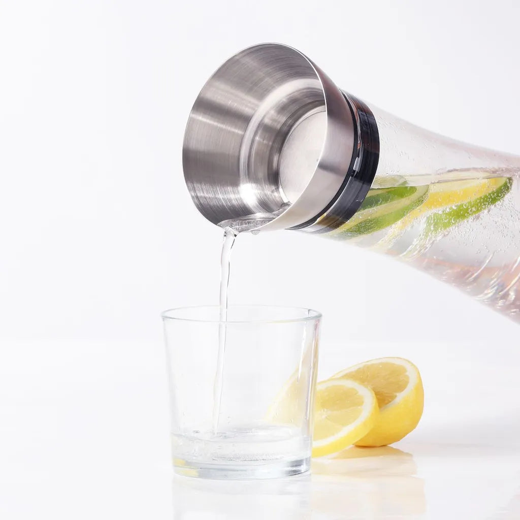  Wasserkaraffe Glaskaraffe Karaffe Wasserkrug Krug Glas Mit Sieb 1 Liter