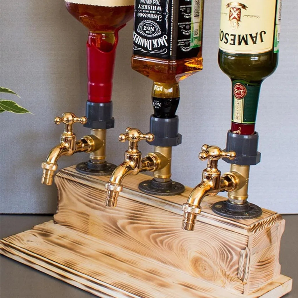  Wasserhahn Whisky Dekanter Spender, Holz-Wasserhahn-Form