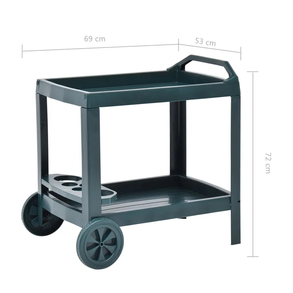 VidaXL Getränkewagen Grün 69×53×72 Cm Kunststoff