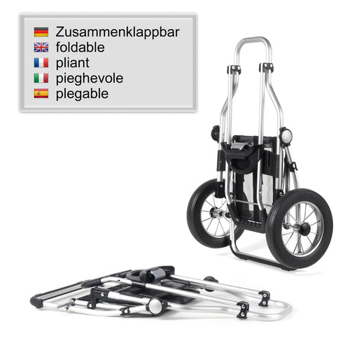  Andersen Shopper Royal Alu Klappbar Mit Metallspeichen-Rad Ø 25 Cm Und 45 Liter Tasche Wismar Silbergrau Mit Kühlfach