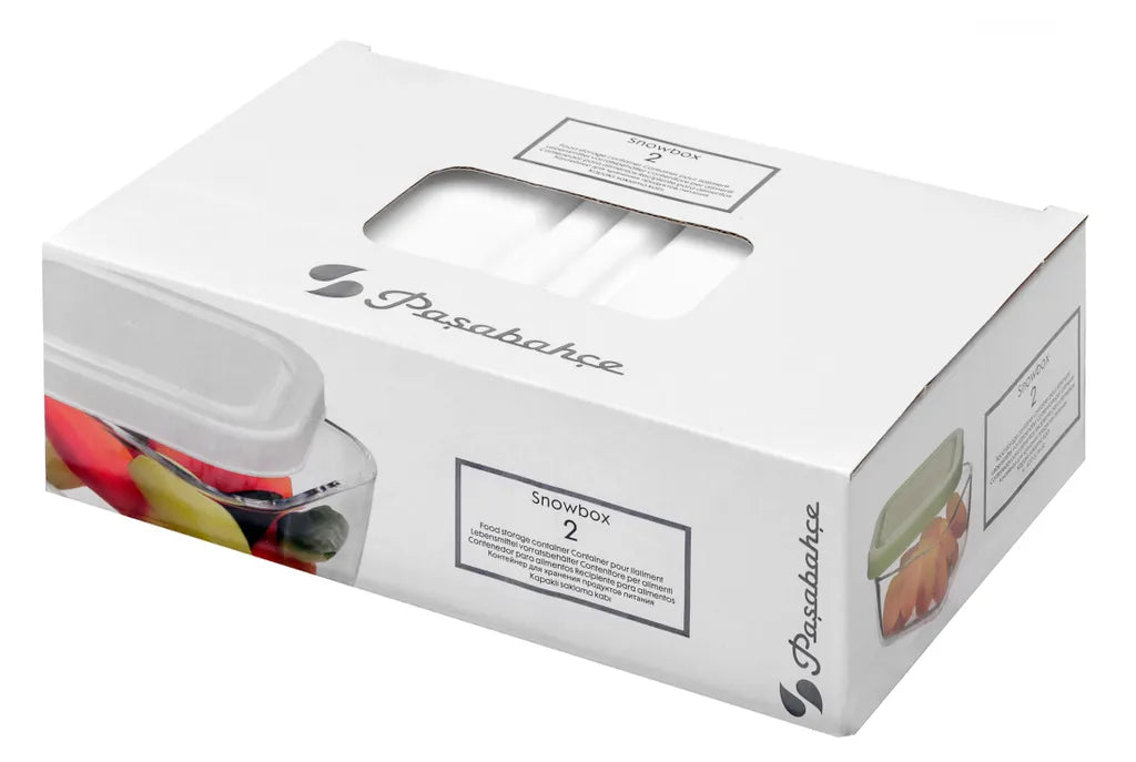 Pasabahce 53733 Snow Box, Glasschale Mit Deckel 420 Cc, Vorratsbehälter Vorratsbox 2 Stück
