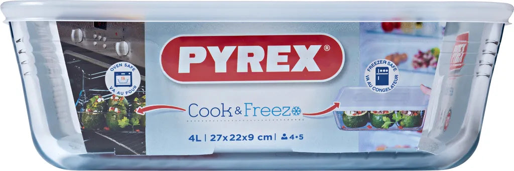  PYREX - 244P000 / 7043 - Rechteckschale Mit Deckel - 27 Cm * 22 Cm - Pyrex Cook & Freeze