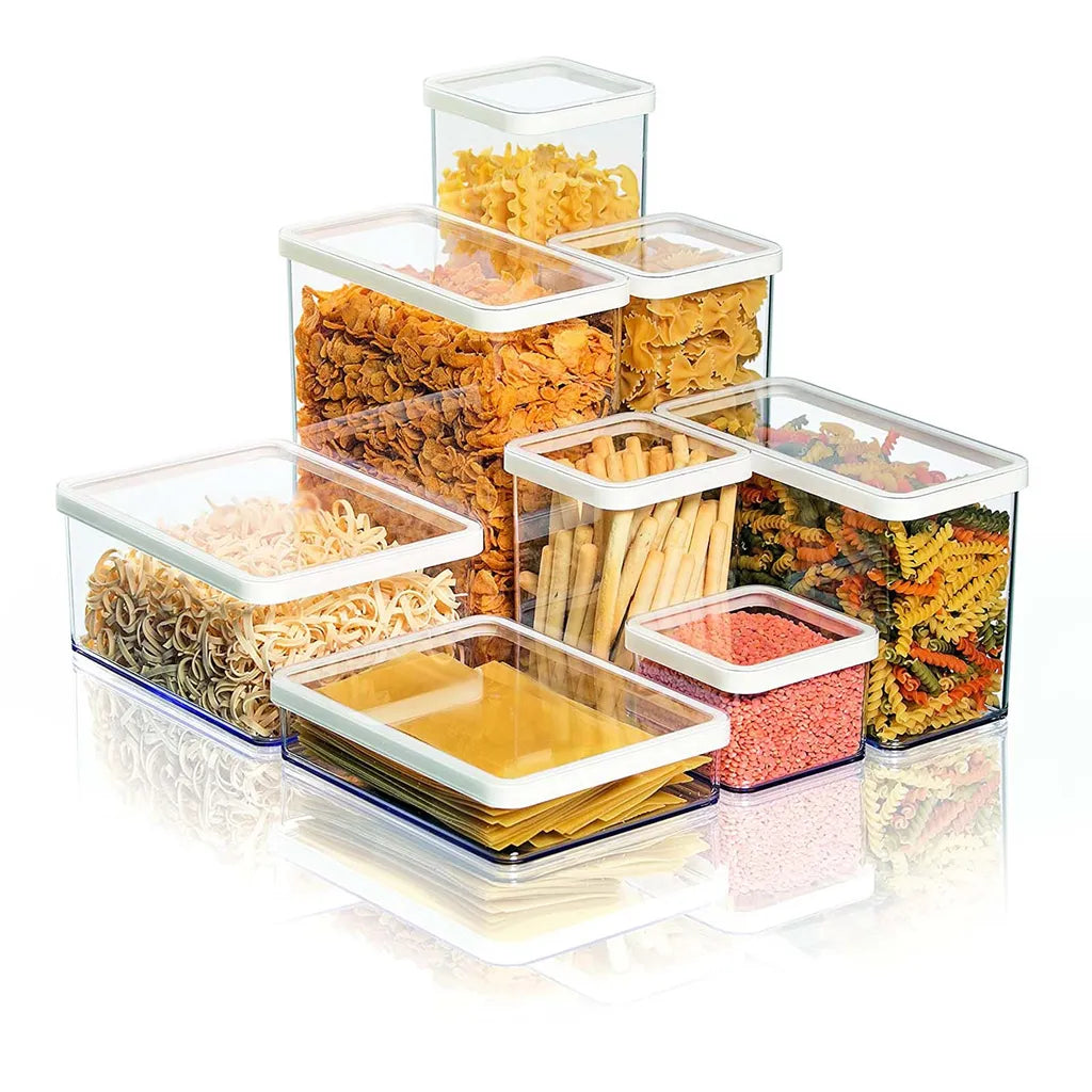 ROTHO Set Premium Dosen 5 Tlg. LOFT, Farbe:Transparent / Weiß