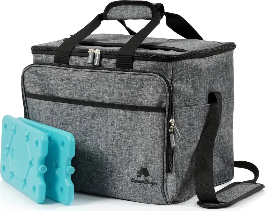  CampFeuer Kühltasche 30 Liter, Grau-meliert, Leicht Und Wasserdicht