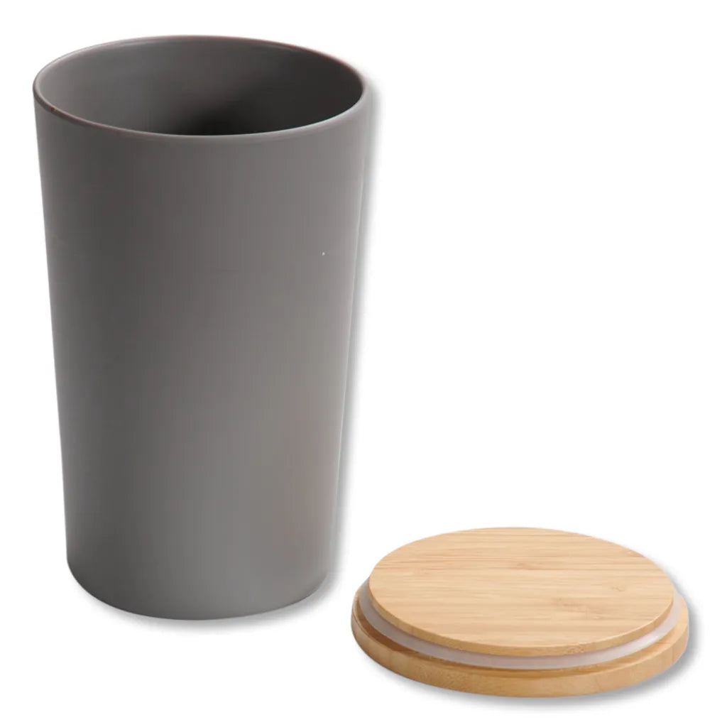  KESPER Vorratsdose, Kunststoff Mit Bambusdeckel, Grau, Ø 11,5 Cm, Höhe: 18,7 Cm, 32601