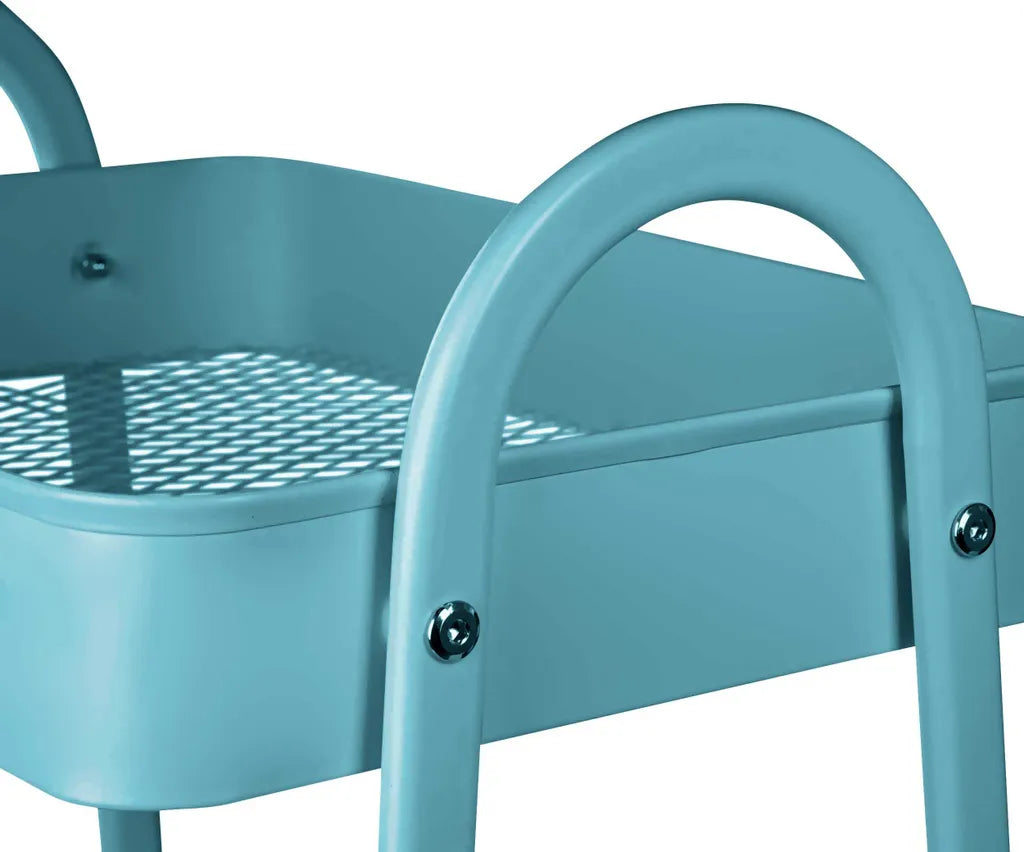  ONVAYA® Servierwagen Silvio | Beistellwagen | Blau | 30,5 X 45 X 77 Cm | 3 Fächer | Multifunktionswagen | Transportwagen | Allzweckwagen | Küchentrolley | Nischenregal