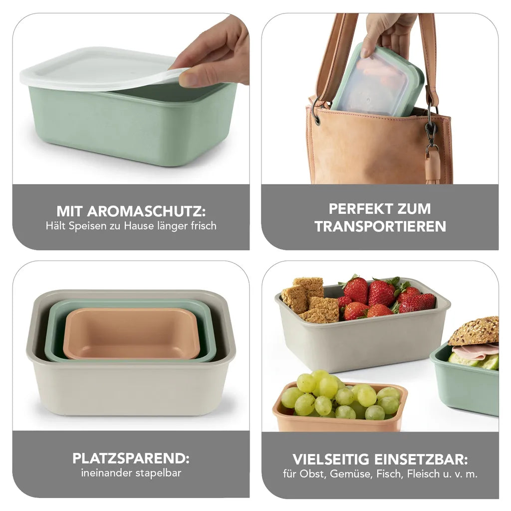 GOURMETmaxx Frischhaltedosen Aus RPET - Apricot/grau/grün