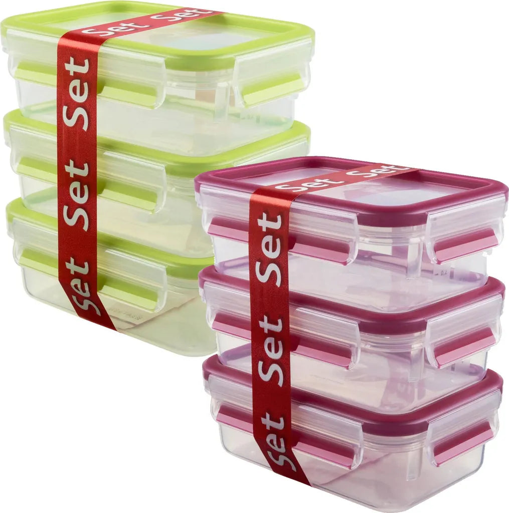  Emsa Clip&Close Frischhaltedosen 3er-Set 0,55 L, Violett