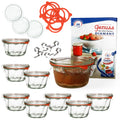  9er Set WECK 9x Gugelhupf Glas-Form 280 Ml + 9x Einmach-Zubehör + Rezeptheft