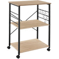 Tectake Servierwagen Rugby 65,5x45,5x88,5cm - Industrial Holz Hell, Eiche Sonoma