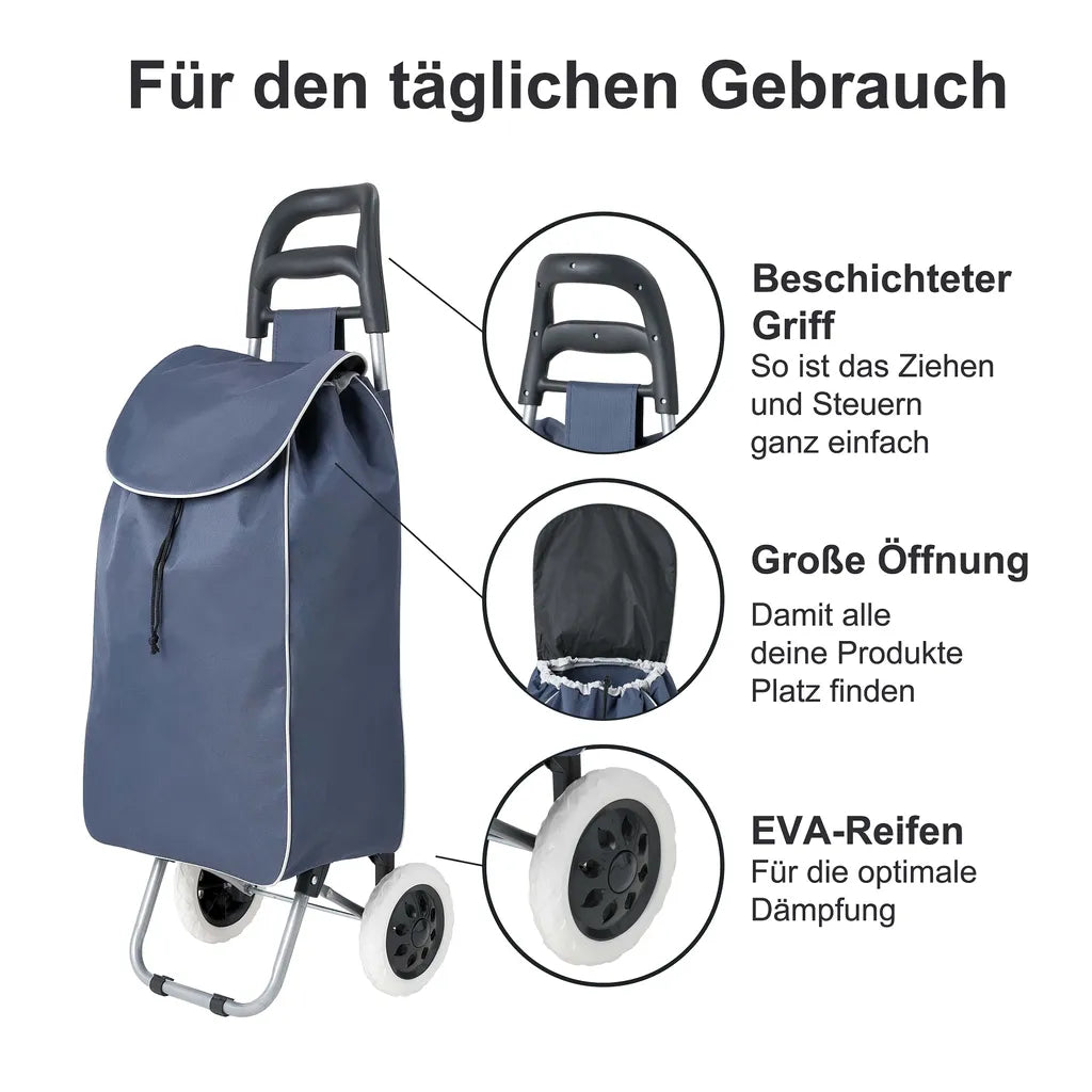  Wuuhoo I Einkaufstrolley Shoppy Mit Rollen 34 L I Einkaufswagen Faltbar, Abwaschbar I Verstärktes Material